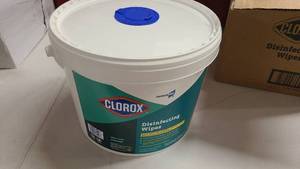 Big Clorox Disenfecting wipe bucket of wipes
