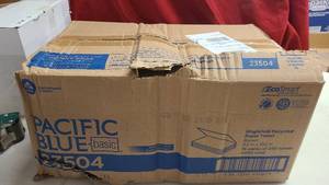 Box of single fold recycled paper towels