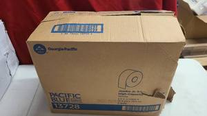 Box of Pacific Blue Jumbo Jr. 2ply bathroom rolls