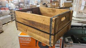 Vintage steel bound wooden crate