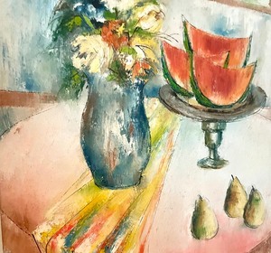 lot 4 image: Stunning Original Still Life Oil on Canvas Painting by Suny Chung
