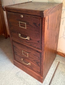 lot 103 image: Two Drawer Wooden File Cabinet