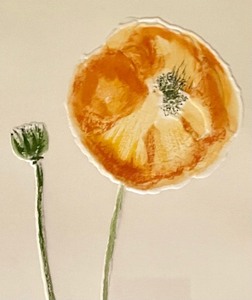 lot 131 image: Poppy Original Framed Intaglio Art by Rozy