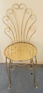 lot 153 image: Vintage Golden Brass Parlor Chair