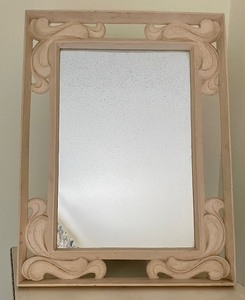 lot 171 image: Vintage Wooden Framed Wall Mount or Self Stand Mirror by Syroco Wood