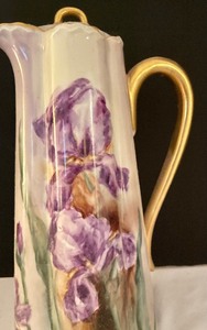 lot 181 image: Vintage Hand Painted Floral Pitcher by Haviland of France