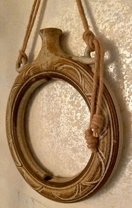 lot 187 image: Circular Pottery Wall Mount Vase