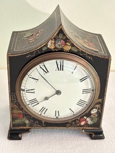 lot 31 image: Vintage Painted Chinese Cased Clock