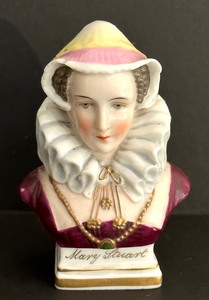 lot 59 image: Antique Porcelain Queen of Scots Mary Stuart Porcelain Bust Figurine