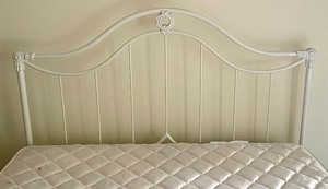 lot 192 image: Marvelous White Metal Queen Bed Frame