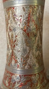 lot 212 image: Pair of Middle East Vintage Brass Vases