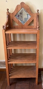 lot 244 image: Vintage Wooden Shelf with Mirror