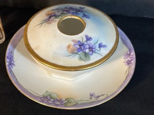 lot 86 image: Vintage Vanity Bottle and Hair Receiver