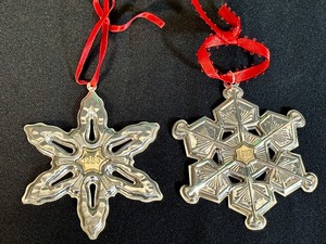 lot 90 image: Gorman Sterling 1986 and 1987 Sterling Silver Ornaments