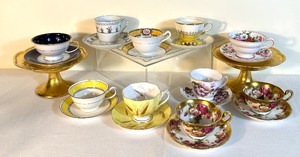 lot 83 image: Variety of Vintage Cups and Saucers