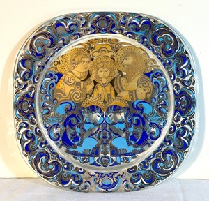 lot 44 image: Vintage Rosenthal 1979 Bjorn Wiinblad Decorative Glass Plate