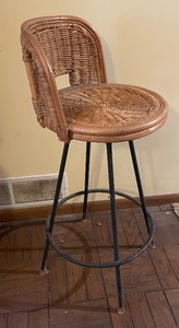 lot 253 image: Two Wicker Seated Stools