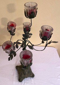 lot 254 image: Vintage Metal Candle Holder