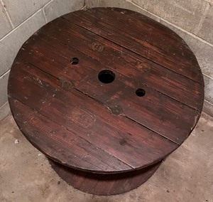 lot 263 image: Vintage Wooden Wire Spool Table