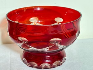 lot 44A image: Pair of Antique Ruby Red Cut to Clear Bowls