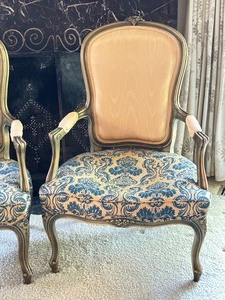 lot 45 image: Pair of Vintage Upholstered Armchairs