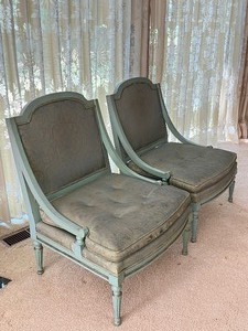 lot 374 image: Pair of Vintage Upholstered Chairs