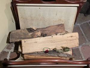 lot 319 image: Wood and Canvas Firewood Holder