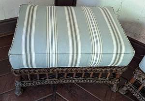 lot 329 image: Pair of Wicker Ottomans