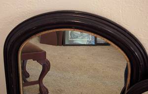 lot 391 image: Pair of Dark Brown Wood Wall Mirrors
