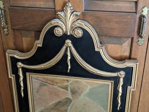 lot 420 image: Ornate Black and Gold Wall Mirror