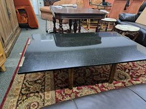 lot 44 image: Custom Granite-Top Coffee Table