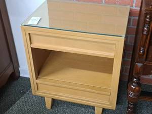lot 55 image: Glass-Top Night Stand