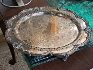 lot 71 image: 16 Silver Serving Tray