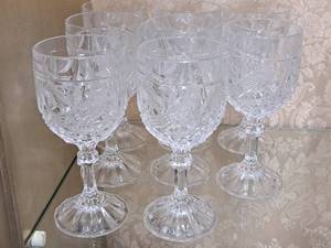 lot 86 image: 6-34 Lead Crystal Stem Glassware Set 8-piece