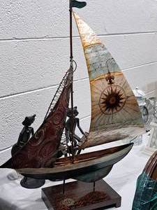 lot 195 image: Sailing Boat theme Metal Home Dcor