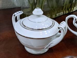 lot 204 image: Silver Melody China Bowl with Lid