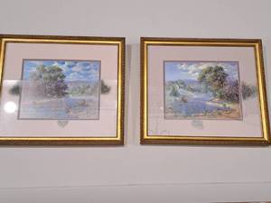 lot 135 image: Lot of (2) Wall Art - Landscape , FramedSingle MatteGlass