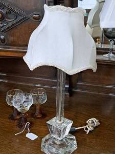 lot 150 image: 18 GlassChrome Table Lamp with Lamp Shade