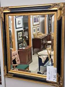 lot 246 image: BlackGold Framed Wall Mirror