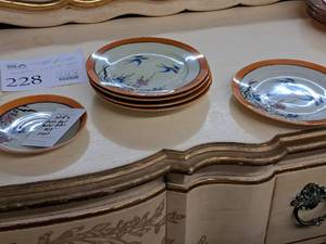 lot 272 image: Lot of (6) Asian theme Hand Painted Dishes
