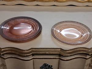 lot 273 image: Lot of (5) 8-14 Rose Glass Plates
