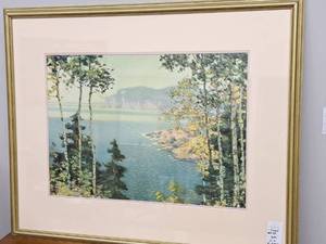 lot 249 image: Wall Art - Lake , FramedSingle Matte