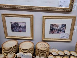 lot 239 image: Lot of (2) Wall Art - Streetscape by C. Kieffen , FramedSingle Matte