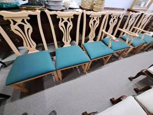lot 229A image: Lot of (6) Knob Creek Padded Wood Dining Chairs