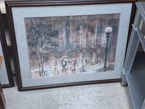 lot 310 image: Wall Art - City Center , Wood FrameSingle Matte