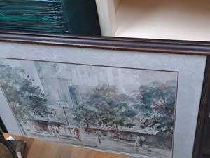 lot 309 image: Wall Art - City Center , Wood FrameSingle Matte