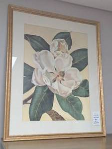 lot 311 image: Wall Art - Floral by W. Fuchs V. Schwaizbek Signed , FramedSingle MatteGlass