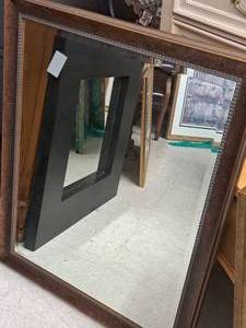 lot 352 image: Wood Framed Wall Mirror
