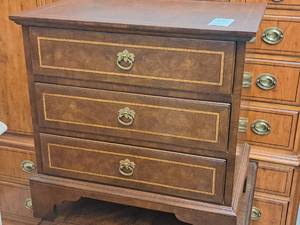 lot 343 image: E.J. Victor Wood Night Stand 3-drawer