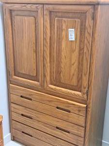 lot 347 image: Burlington House Wood ArmoireDresser 2-door3-drawer